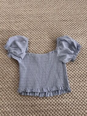 KATIE J NYC TWEEN MARLEE PRINTED PUFF SLEEVE TOP